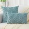 Summer Throw Pillow Covers 18x18 Inch Set of 2, Soft Plush Faux Wool Aqua Solid Couch Pillow Covers, Accent Farmhouse Neutral Square Pillow Cases for Sofa Bed Living Room